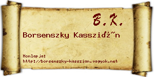 Borsenszky Kasszián névjegykártya